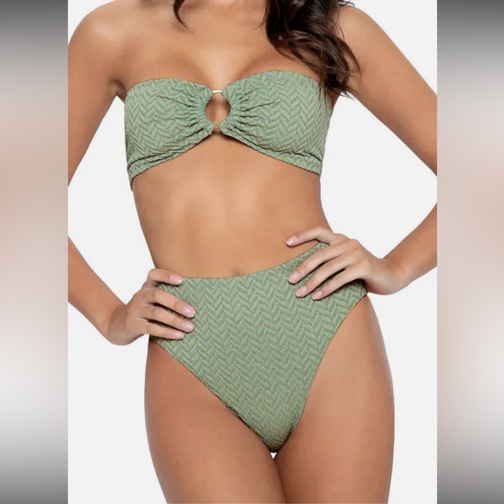 🆕 2pc PQ AQURIUS RING BANDEAU TOP &  AQUARIUS HILLARY HIGH WAIST BOTTOMS